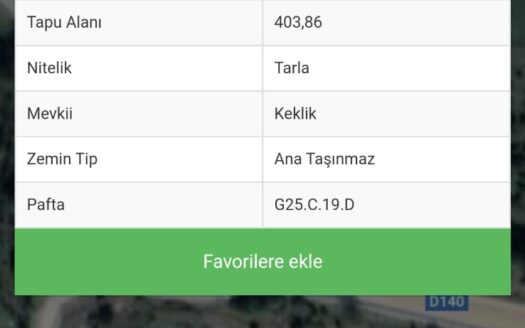 Bolu Taşkesti bölgesine Asfalt Kenarında Satılık Bahçe